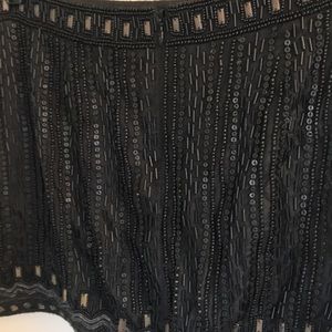 ALLSAINTS Size 6 Black Gold Nylon Sequined Pencil Skirt main image 0
